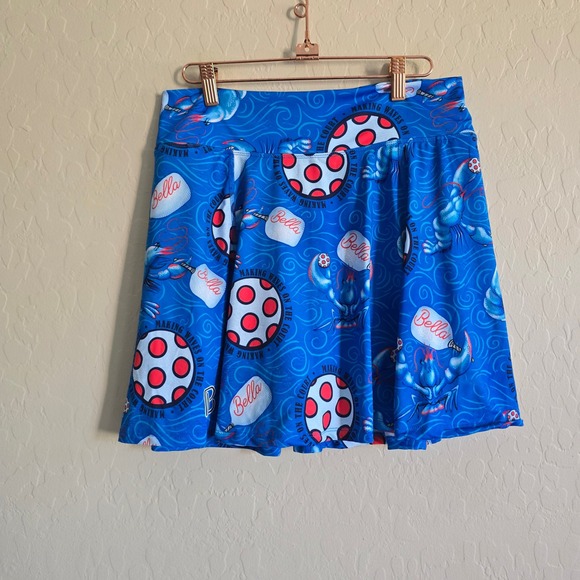 Pants - Pickleball Bella Drop Pleat Skort Lobster Monster Large Short under pockets Blue